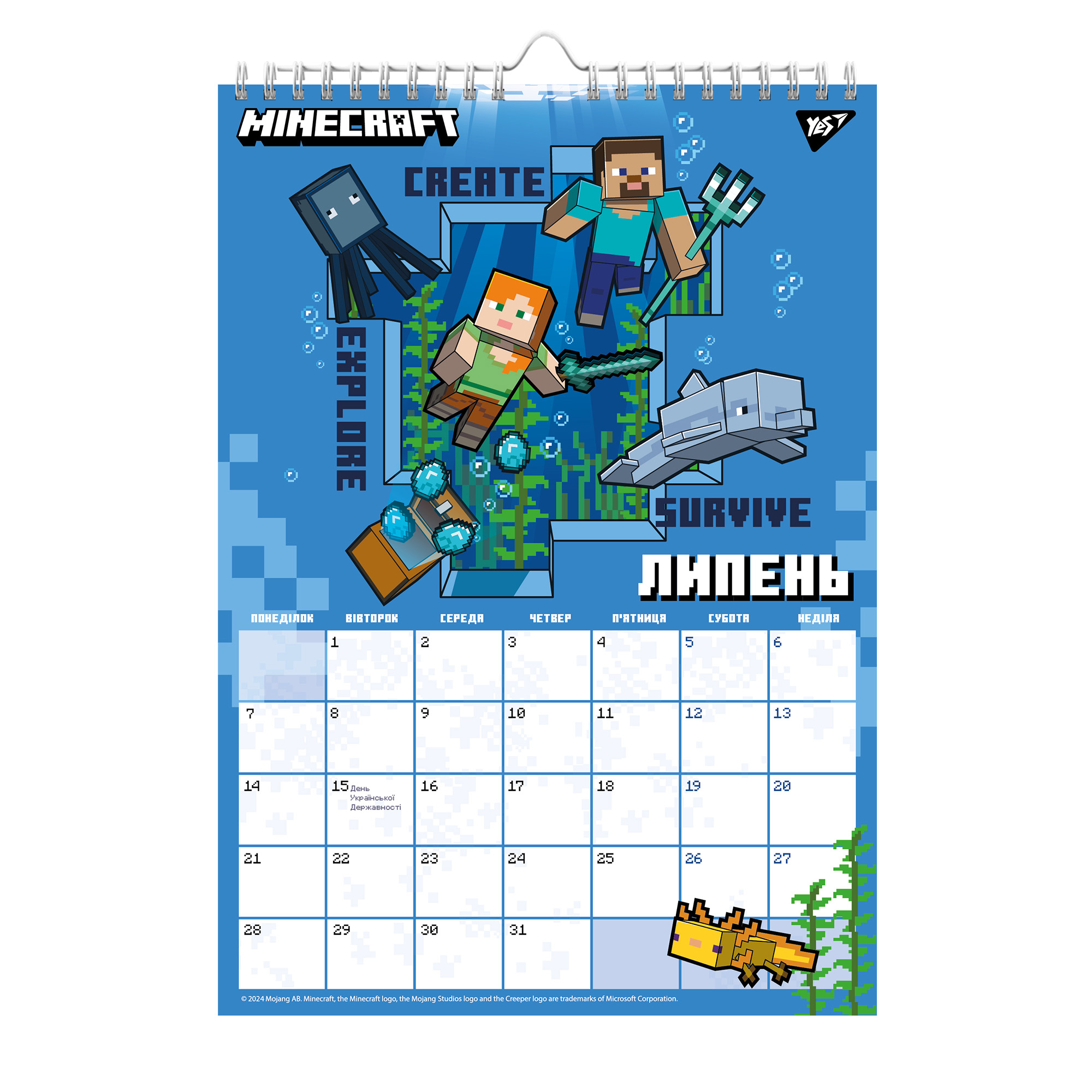 Календарь-планер Yes "Minecraft" настенный на 2025 г., 270256 2