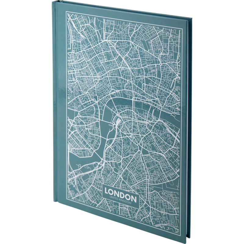 Книга записна Maps London А4 96 арк, кліт., бірюзовий, 8422-516-A 1