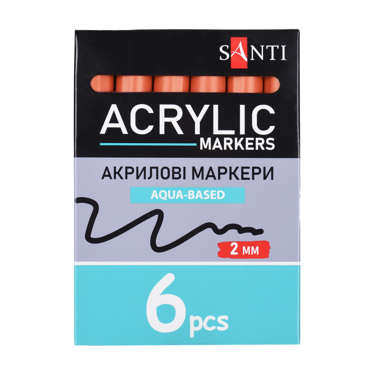 Маркер акриловий SANTI SAC-06, коричневий, 2 мм, 391035 2