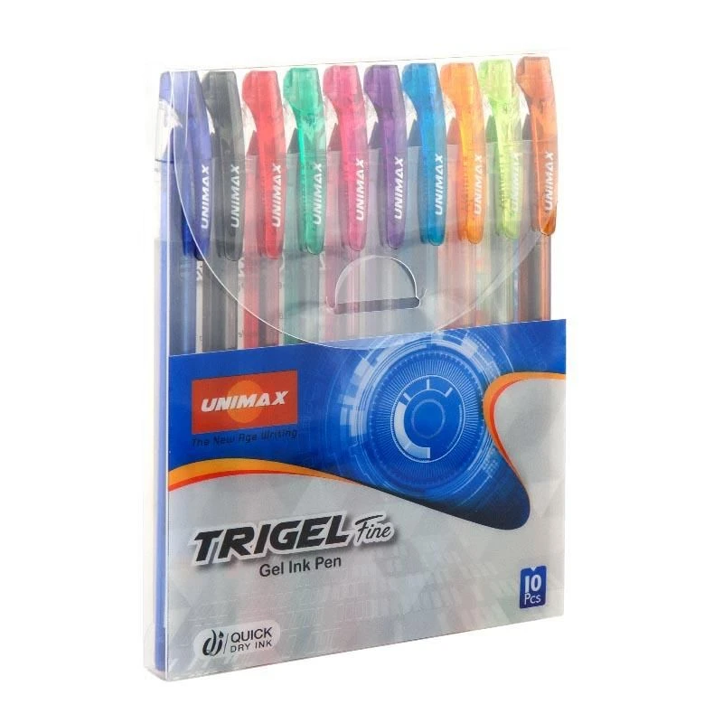 Набір ручок гелевих 10 кол. Trigel-3, UX-132-20