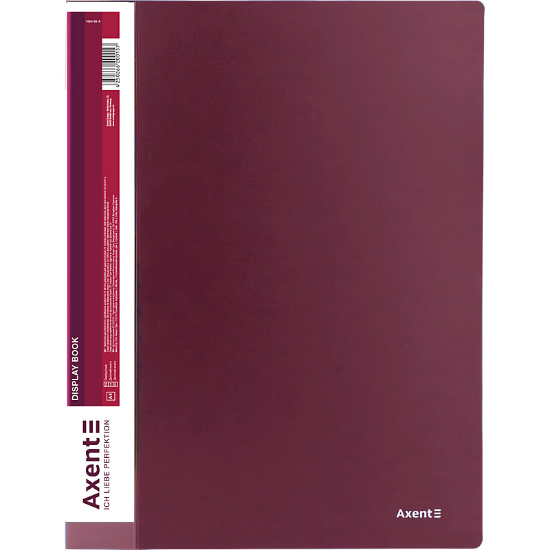 Папка А4, 20 файлів, бордова 1020-04 Axent 1