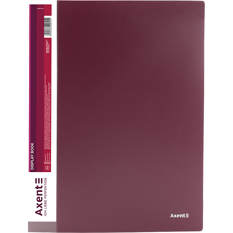 Папка А4, 40 файлов, бордовая 1040-04 Axent 1