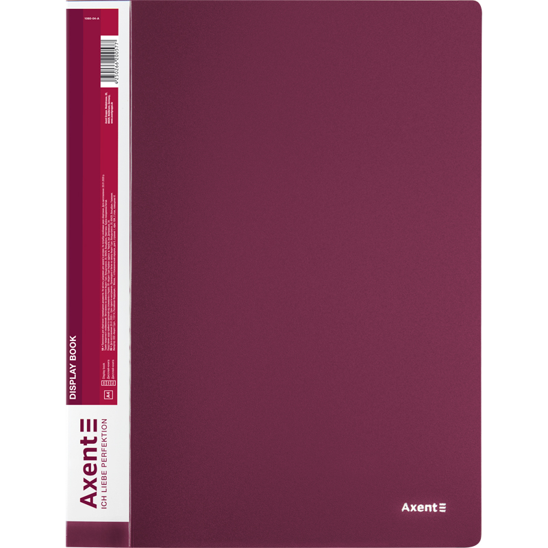Папка А4, 60 файлов, бордовая 1060-04 Axent 1