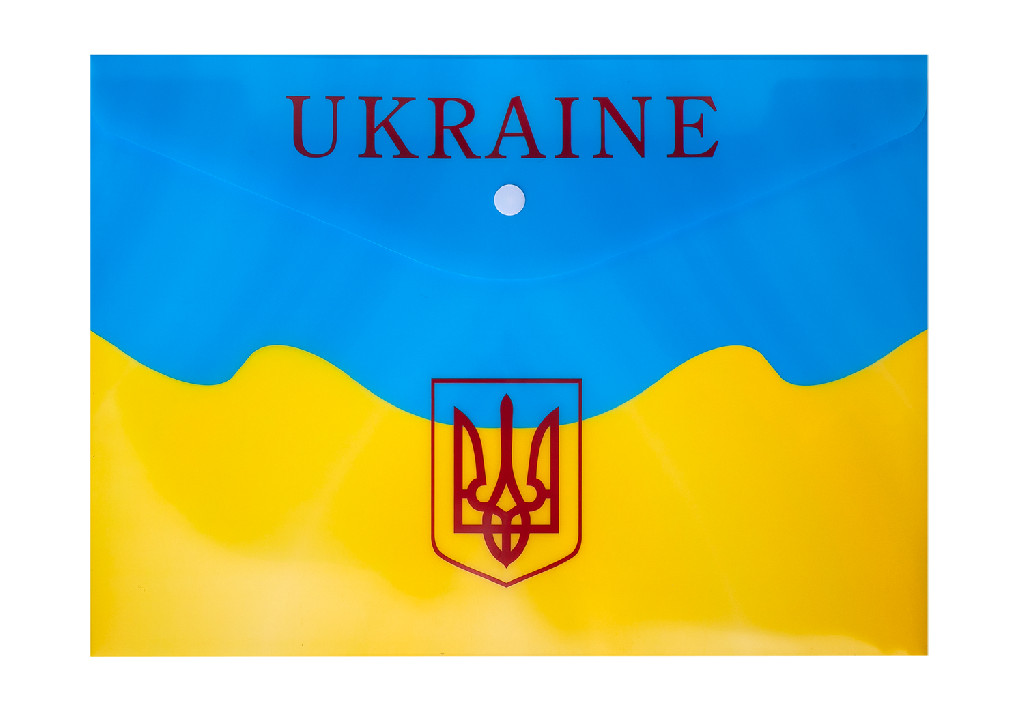 Папка-конверт B5 на кнопці UKRAINE, жовтий BM.3956-08