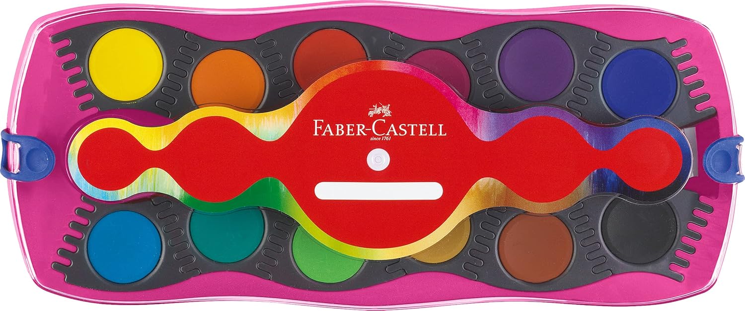 Фарби акварельні сухі 12 кол. Connector, рожевий корпус, 125002 Faber-Castell 2