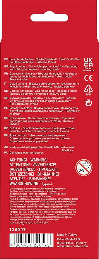 Фарби акварельні сухі 12 кол. D=24 мм, 125017 Faber Castel 1