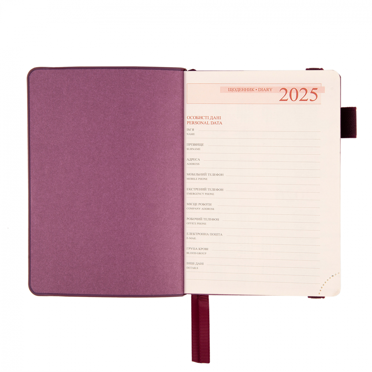 Деловая записная книжка А6 2025, "Binario", мягк., 352 стр., винный, 252551, Leo Planner 4