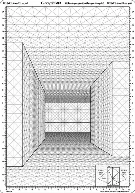 Сітка перспектива Е для замальовок, 26*30,5 см, GI42424 Graph`it 1