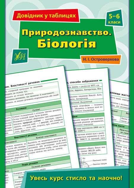 Книга Довідник у таблицях. Природознавство. Біологія. 5-6 кл. (9707)