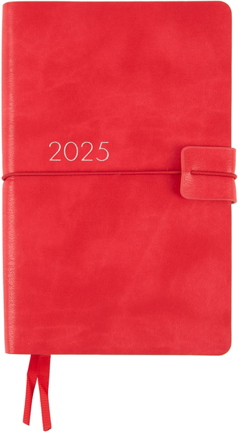 Деловая записная книжка 12*20 cм, 2025 "Glory", мягкий, 352стор., красный, 252510, Leo Planner