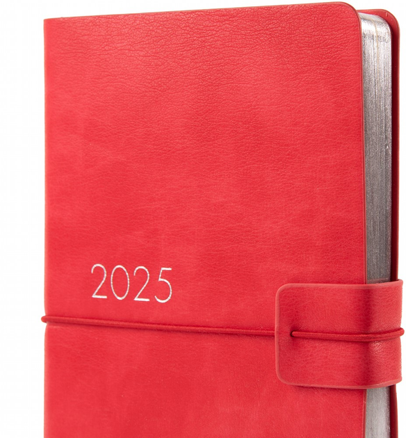 Деловая записная книжка 12*20 cм, 2025 "Glory", мягкий, 352стор., красный, 252510, Leo Planner 3