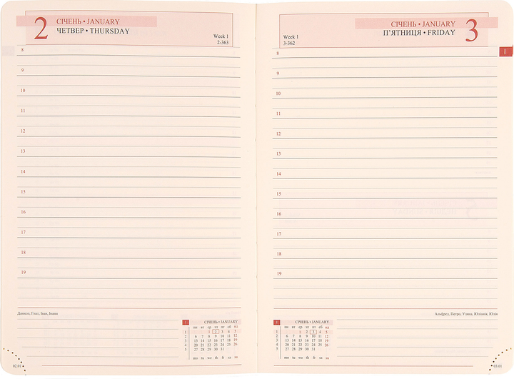Деловая записная книжка А5 2025 "Agenda", мягкий, 368 стор., серо-голубой, 252549, Leo Planner 6