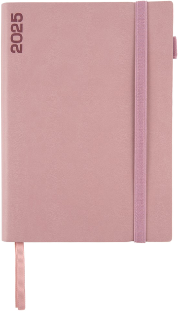 Деловая записная книжка А5 2025 "Binario", мягкий, 368 стор., пыльная роза, 252541, Leo Planner