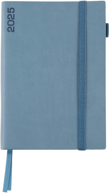Деловая записная книжка А5 2025 "Binario", мягкий, 368 стор., сизо-голубой, 252542, Leo Planner