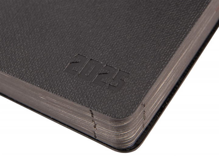 Деловая записная книжка А6 2025, "Infinity", мягкий, 352 стор., черный, 252553, Leo Planner 2