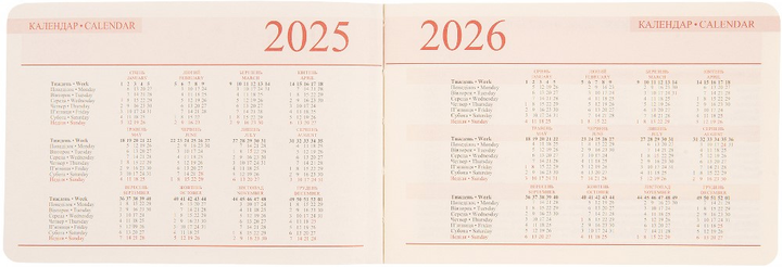 Деловая записная книжка-ежедневник 10*15 см, 2025 "Monaco", мягкий, 128 стор., дымчато-розовый, Leo Planner 4