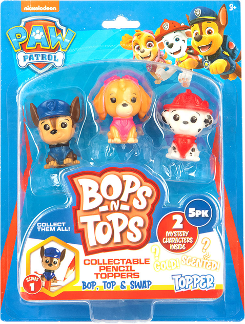 Набор коллекционных фигурок-топеров Sambro серии "Bop n Tops" - Щенячий патруль, 5, PWP20-3562-KV-FO