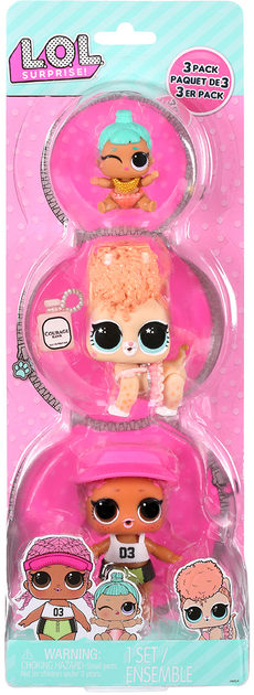 Набор игровых фигурок L.O.L. Surprise! серии "OPP Tot + Pet + Lil Sis" Спайки, Китти, Лил Дженни