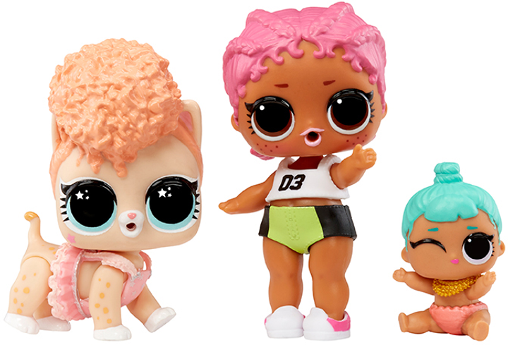 Набор игровых фигурок L.O.L. Surprise! серии "OPP Tot + Pet + Lil Sis" Спайки, Китти, Лил Дженни 2