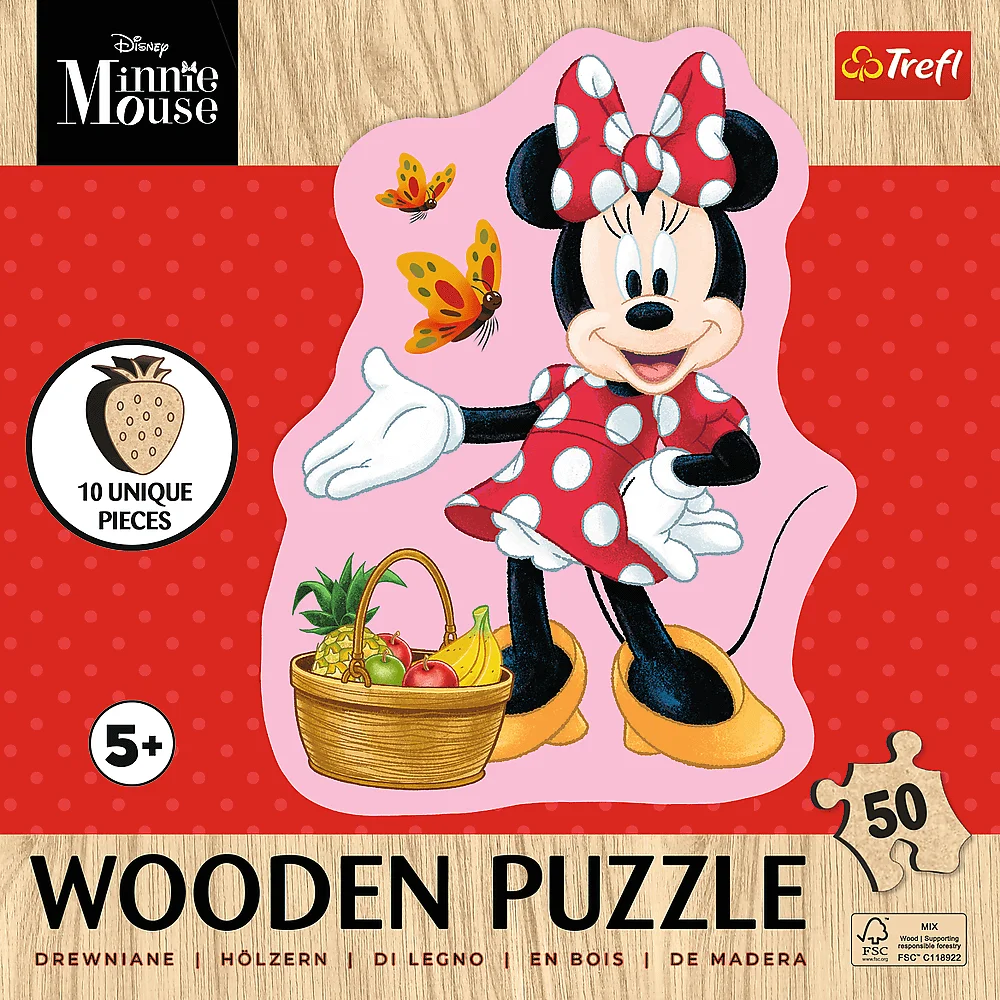 Пазл дерев`яний "50" - Щаслива Мінні. Disney Minnie, Trefl, 20279 1