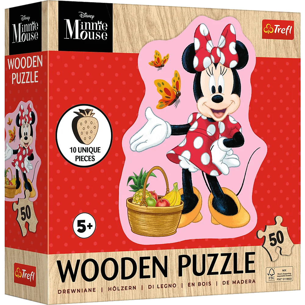 Пазл дерев`яний "50" - Щаслива Мінні. Disney Minnie, Trefl, 20279