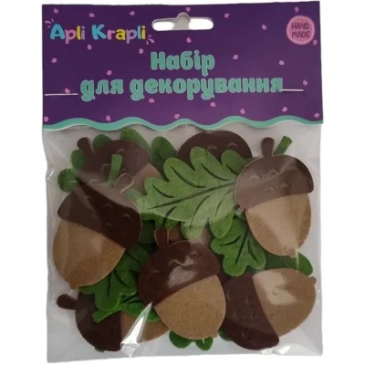 Декор з фетру "Жолуді + листочки", ДФ-32
