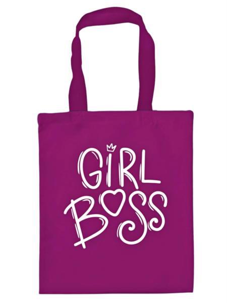 Сумка-шопер "Girl boss" 35*40 см, фиолетовый габардин, 4241
