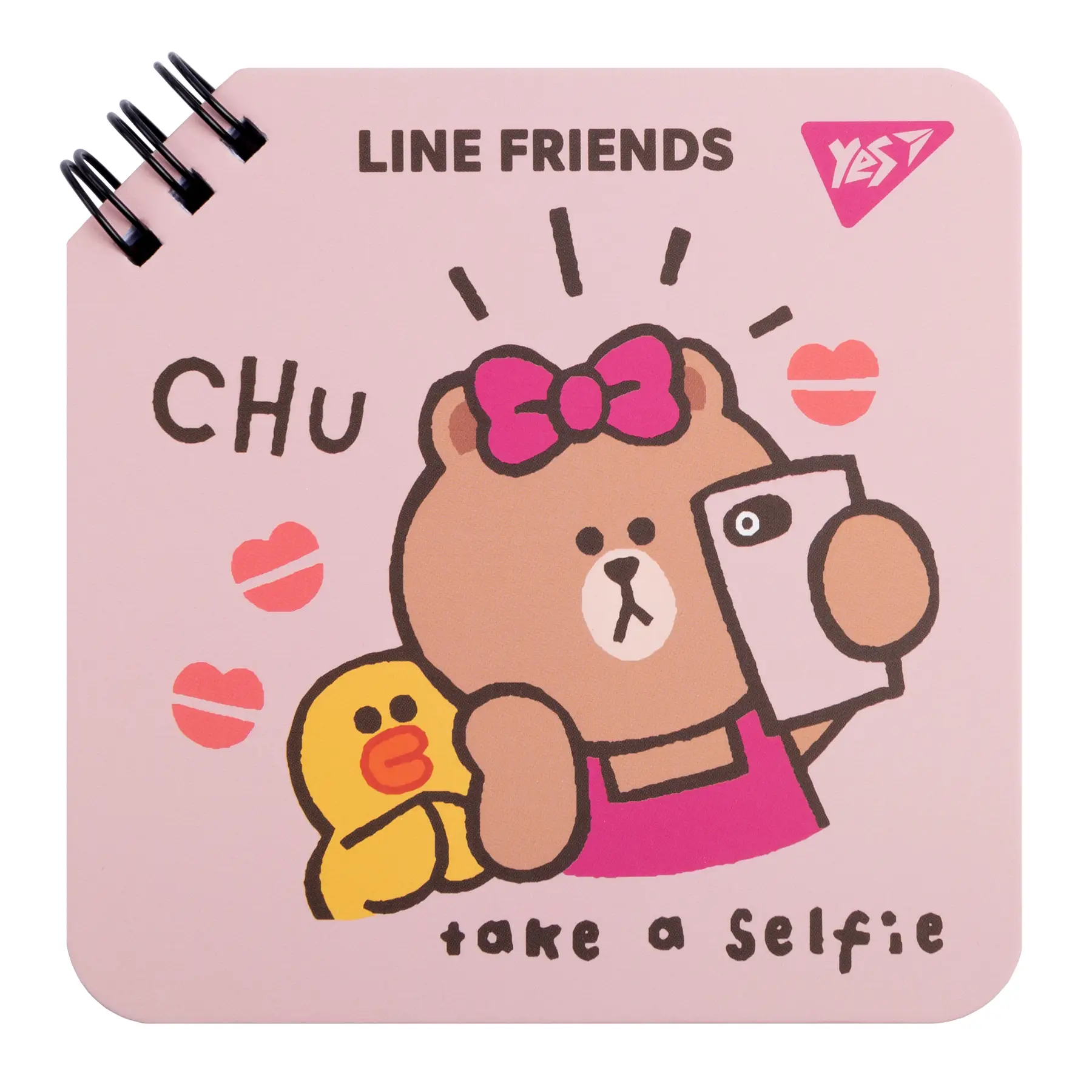 Блокнот YES 110*110 мм, 80 л., двойн. спираль "Line Friends" Chu, 151750