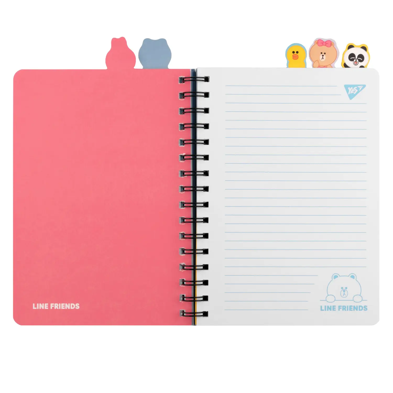 Блокнот YES А5, 80 л. cпіраль з фігурн. роздільниками "Line Friends", 151775 1