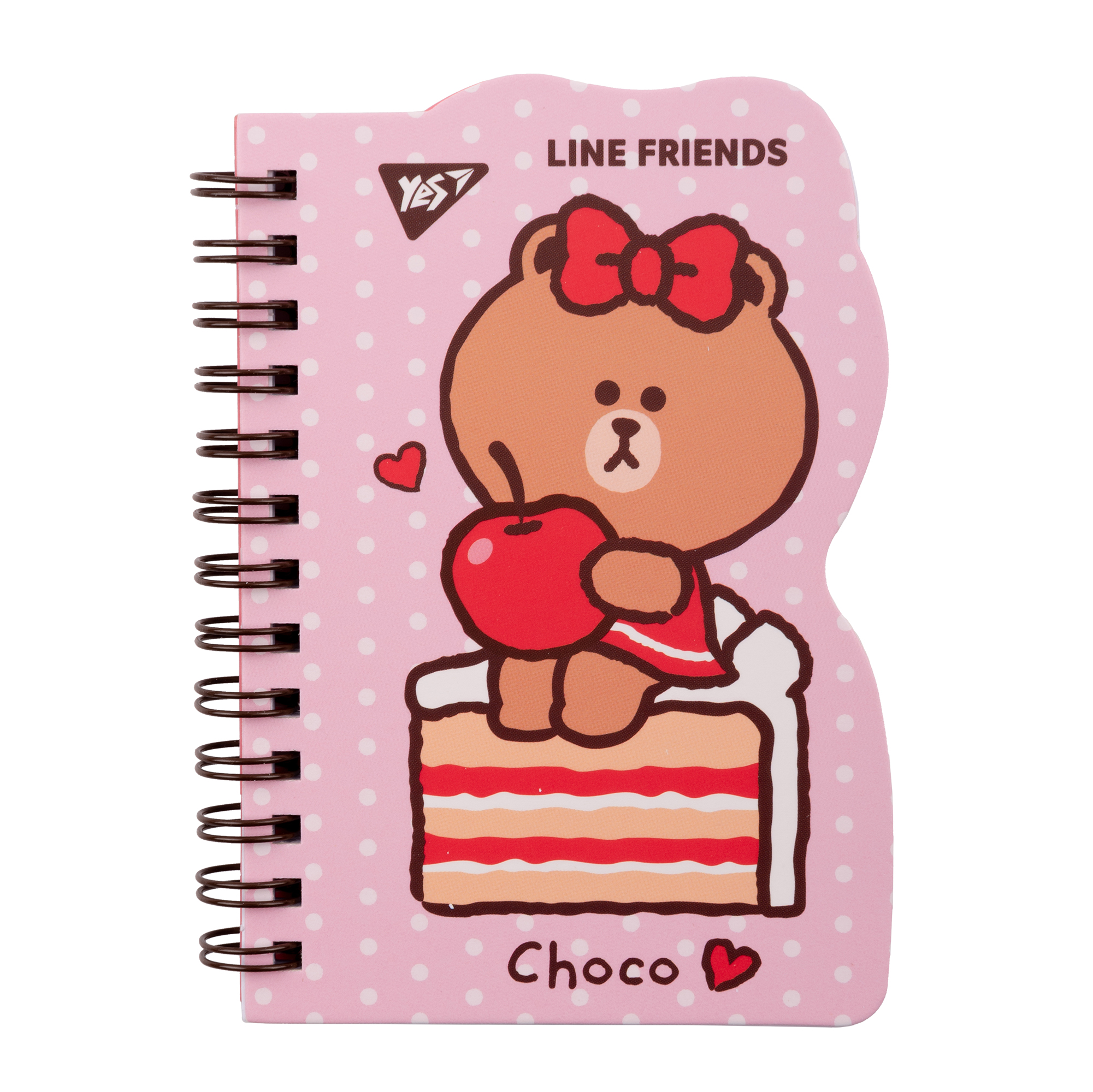 Блокнот YES В7/60 двойн. спираль "Line Friends. Choco" клетка, 151808