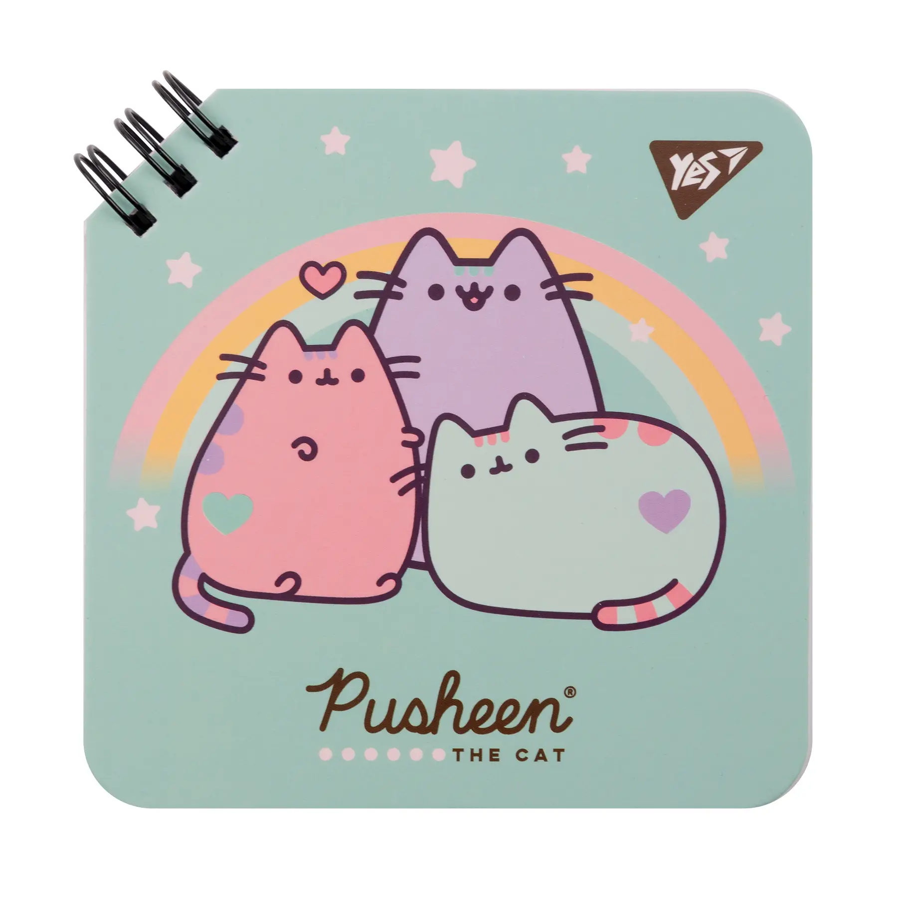 Блокнот YES 110*110/80 двойн. спираль "Pusheen" клетка, 151873