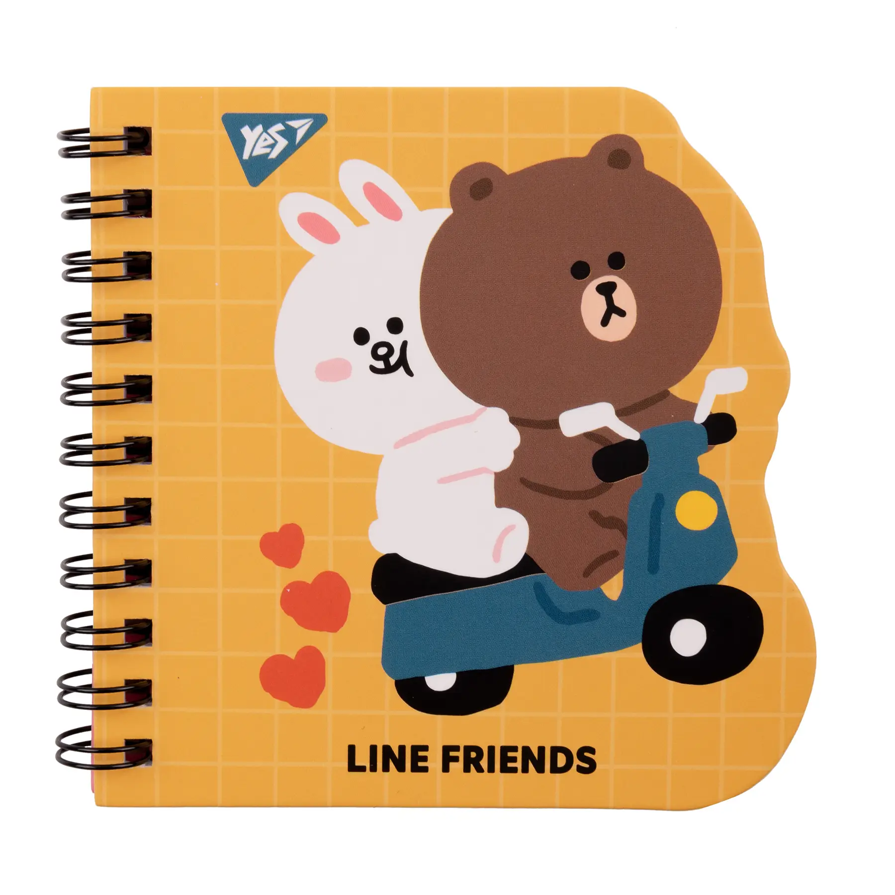 Блокнот YES 100*100/30 двойн. спираль "Line Friends" yellow, точки, 151812
