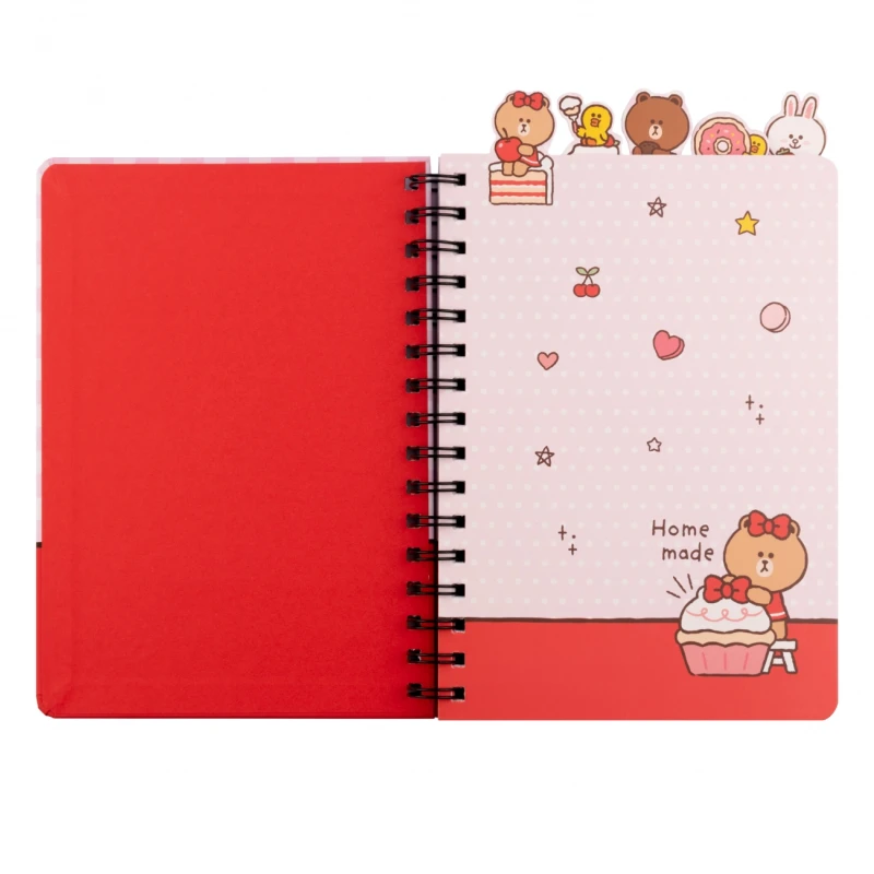 Блокнот YES А5, 80 л., спираль с фигурн. разделителями "Line Friends. Delicious", 151776 1