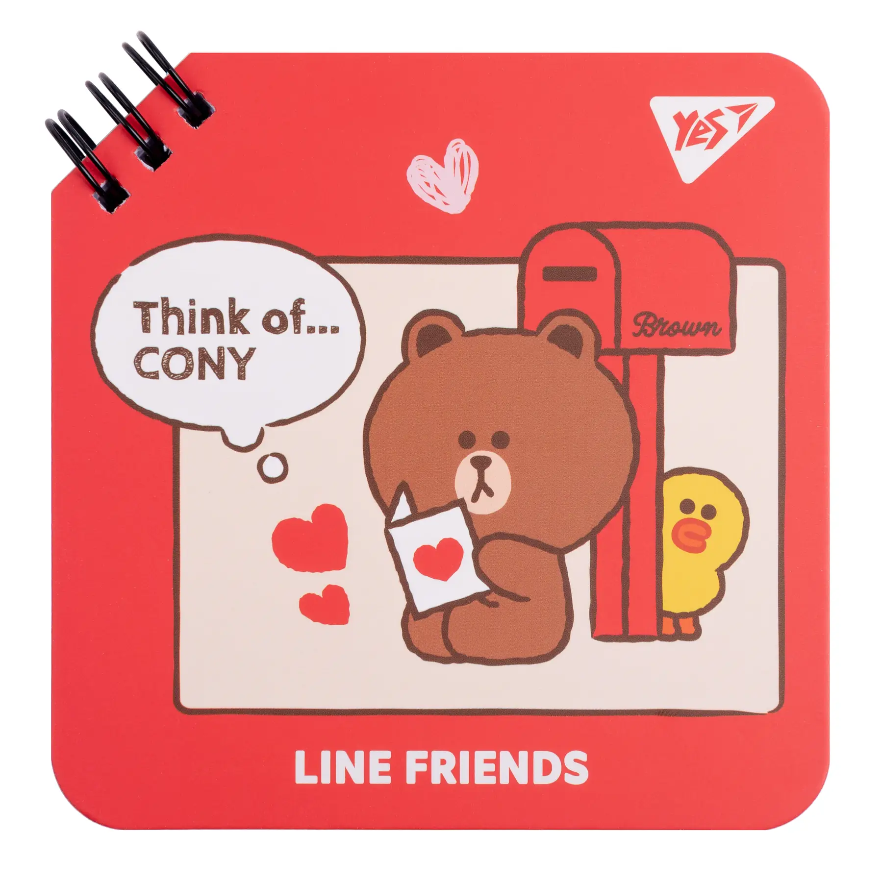 Блокнот YES 110*110 мм, 80 л., двойн. спираль "Line Friends" Think of Cony, 151751