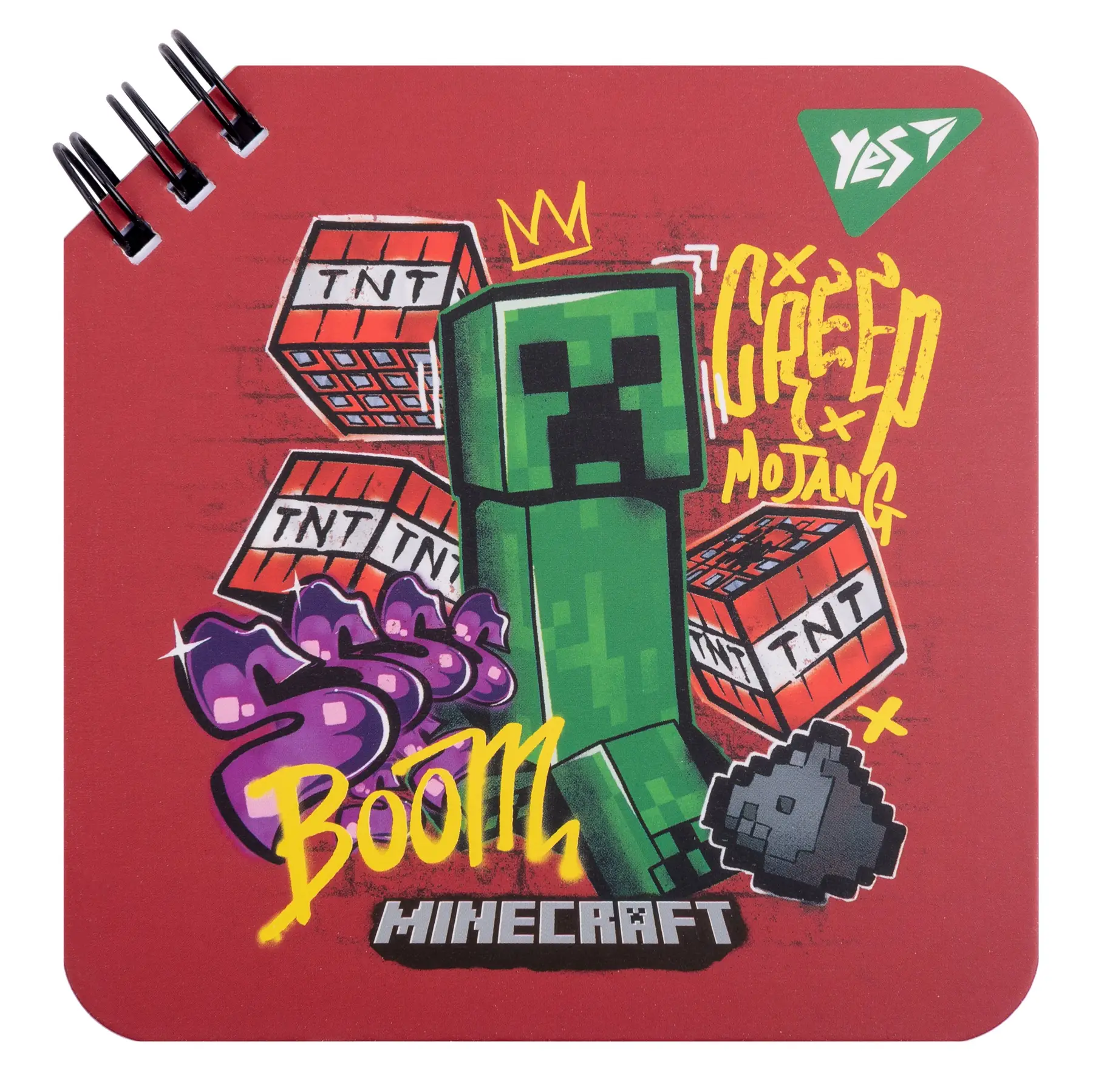 Блокнот YES 110*110 мм, 80 л., двойн. спираль "Minecraft", 151752