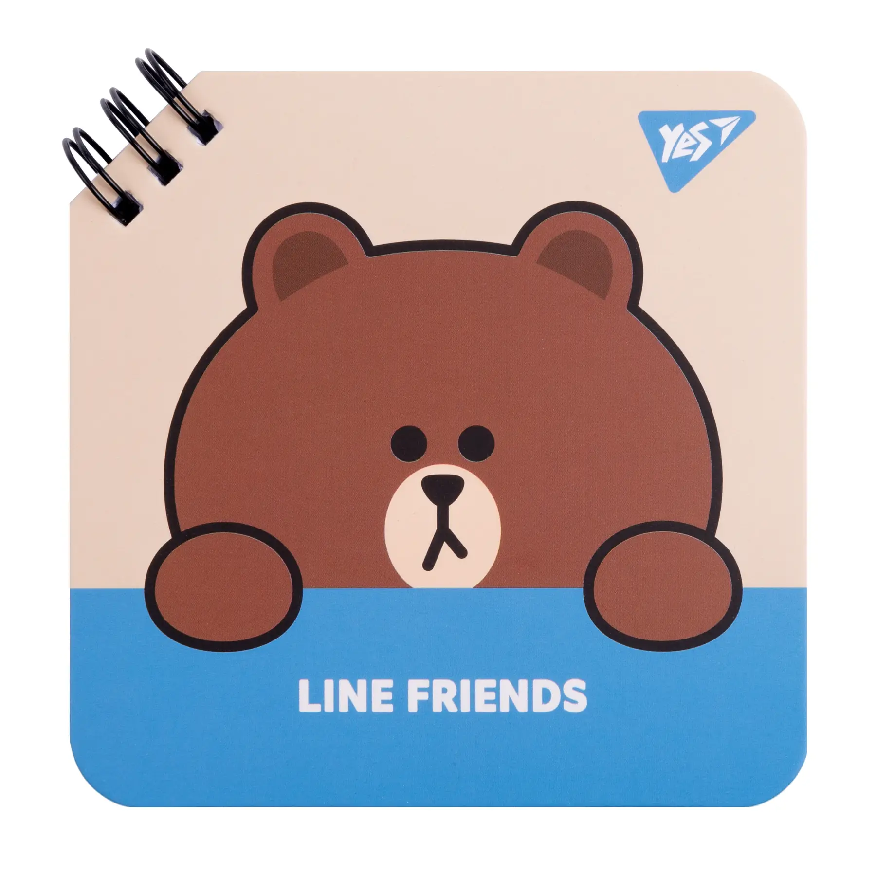 Блокнот YES 110*110 мм, 80 л., двойн. спираль "Line Friends" Brown, 151749