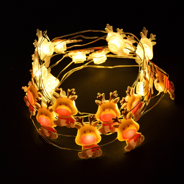 Електрогір. Yes! Fun на мідн. дроті "Олені", 20 LED, тепл. біл., 2,2 м, стат.св. на батар., 801206 2