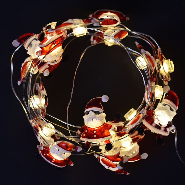 Електрогір. Yes! Fun на мідн. дроті "Санта", 20 LED, тепл. біл., 2,2 м, стат.св. на батар., 801211 2