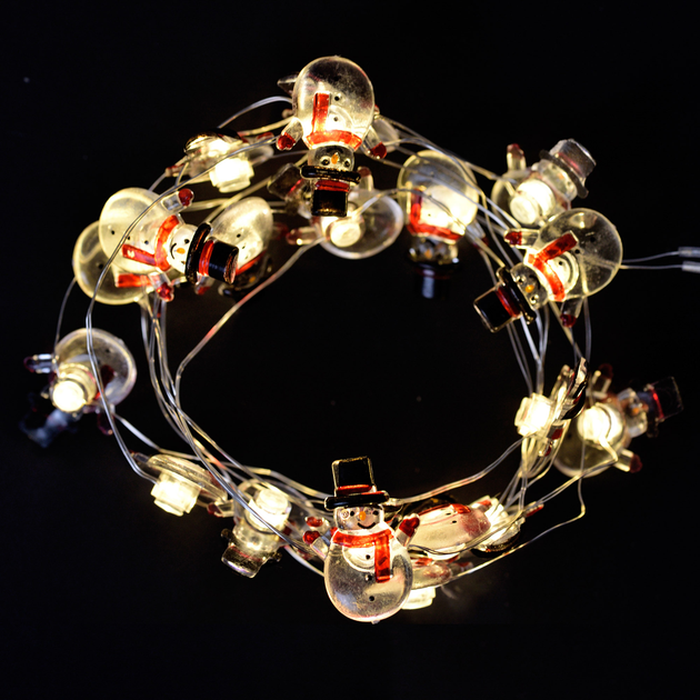 Електрогір. Yes! Fun на мідн. дроті "Сніговики", 20 LED, тепл. біл., 2,2 м, стат.св. на батар., 801213 2