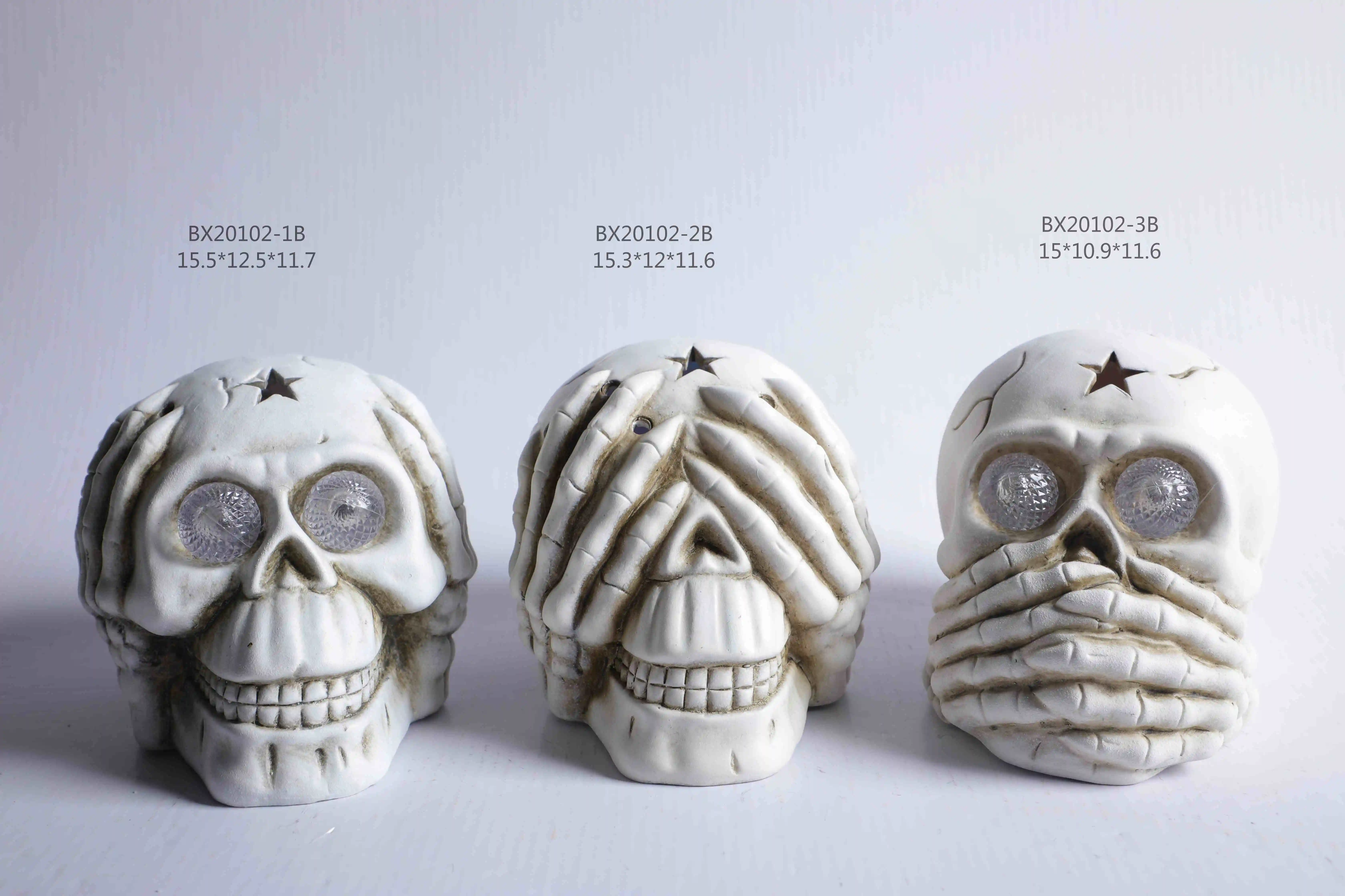 Статуэтка Halloween, череп, LED, 11*9*8,1 см, BX20101-2A 1