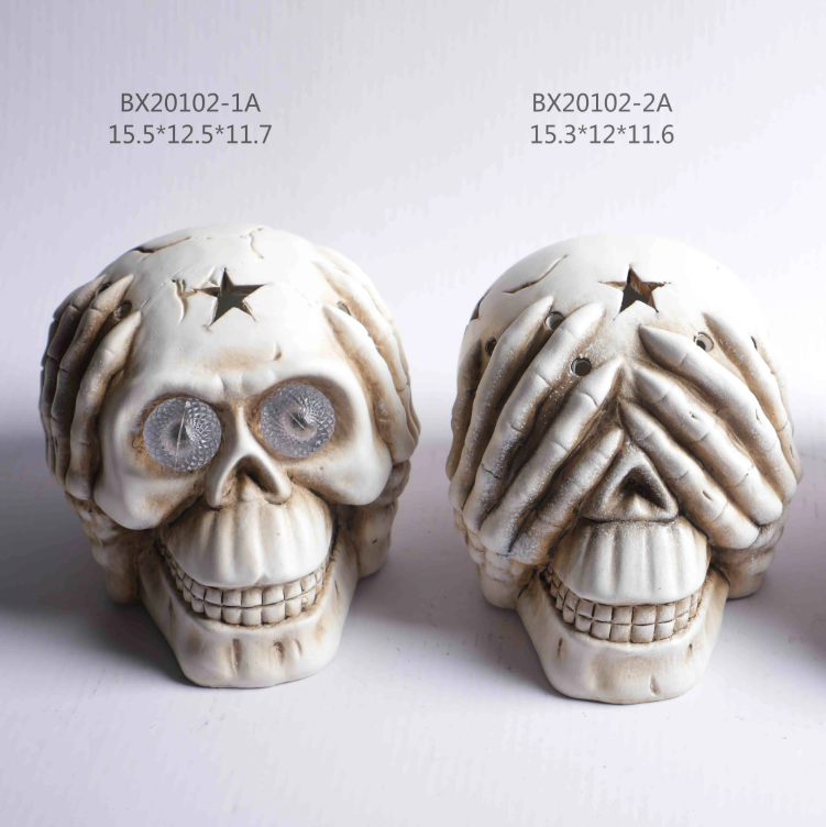 Статуэтка Halloween, череп, LED, 11*9*8,1 см, BX20101-2A