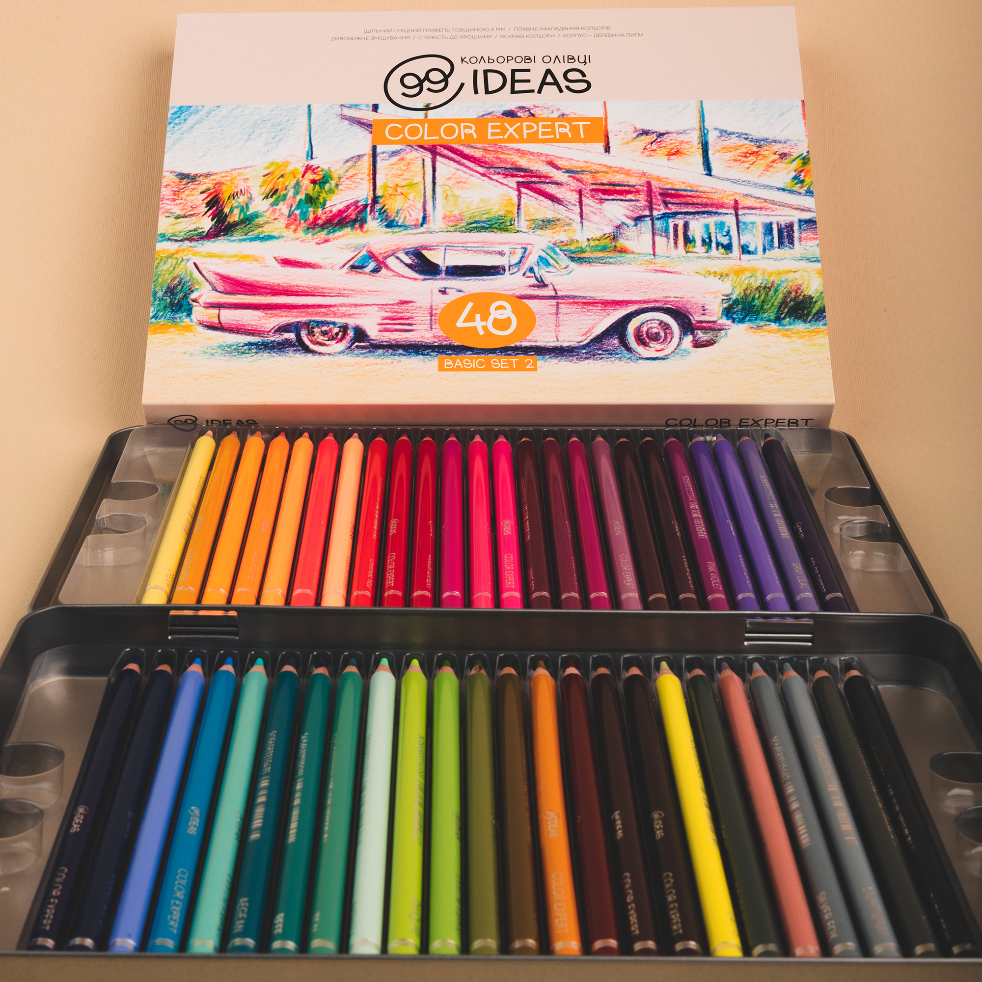 Набір олівців кольорових  99IDEAS "Color Expert" 48 кол.,Basic, метал. коробка, 99CE-48BAS2 4