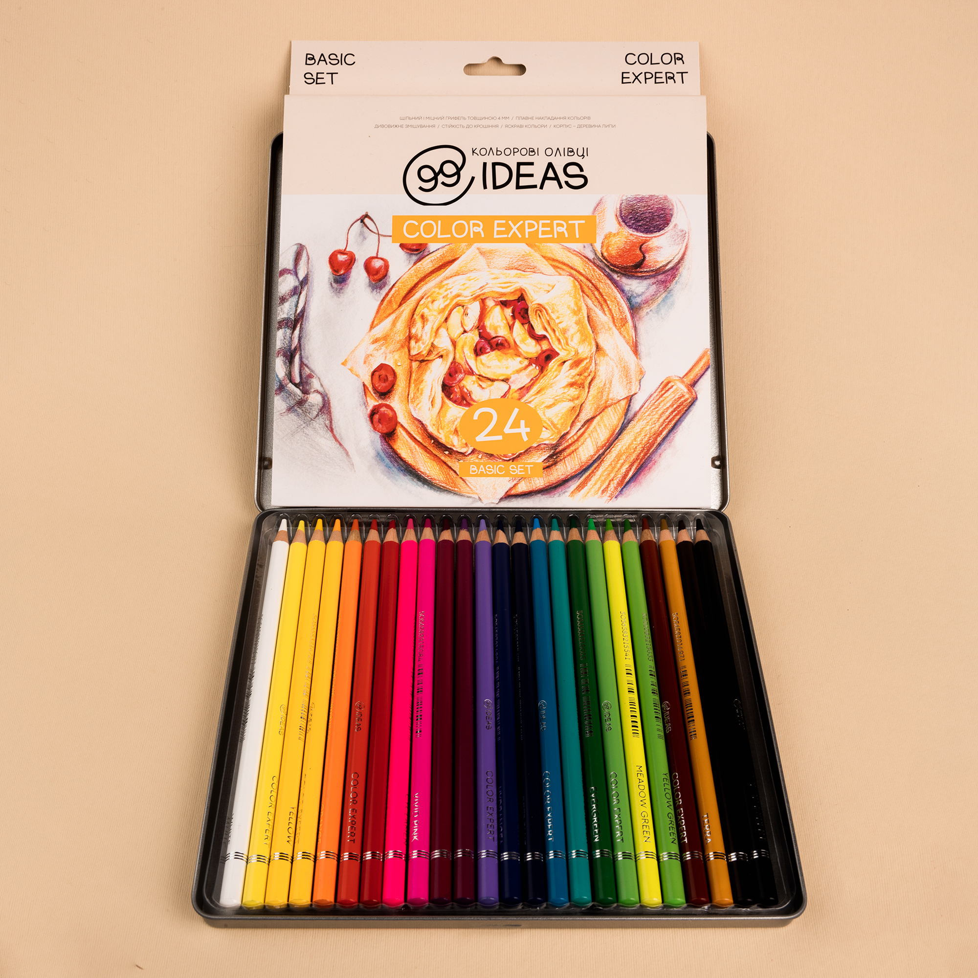 Набір олівців кольорових  99IDEAS "Color Expert" 24 кол., Basic Set, метал. коробка, 99CE-24BAS 3