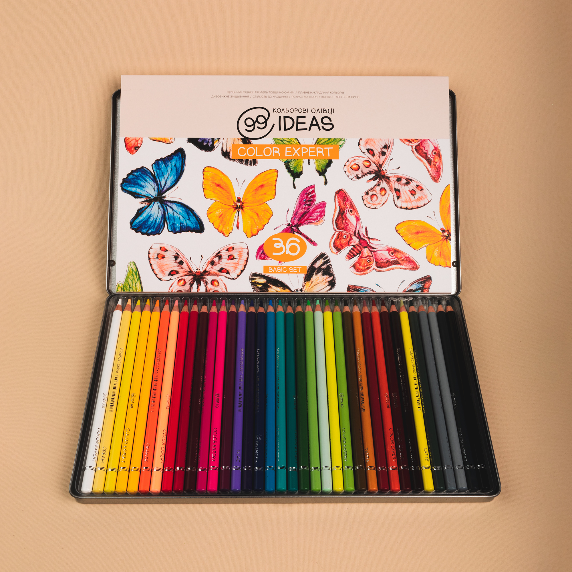 Набір олівців кольорових  99IDEAS "Color Expert" 36 кол., Basic Set, метал. коробка, 99CE-36BAS 3