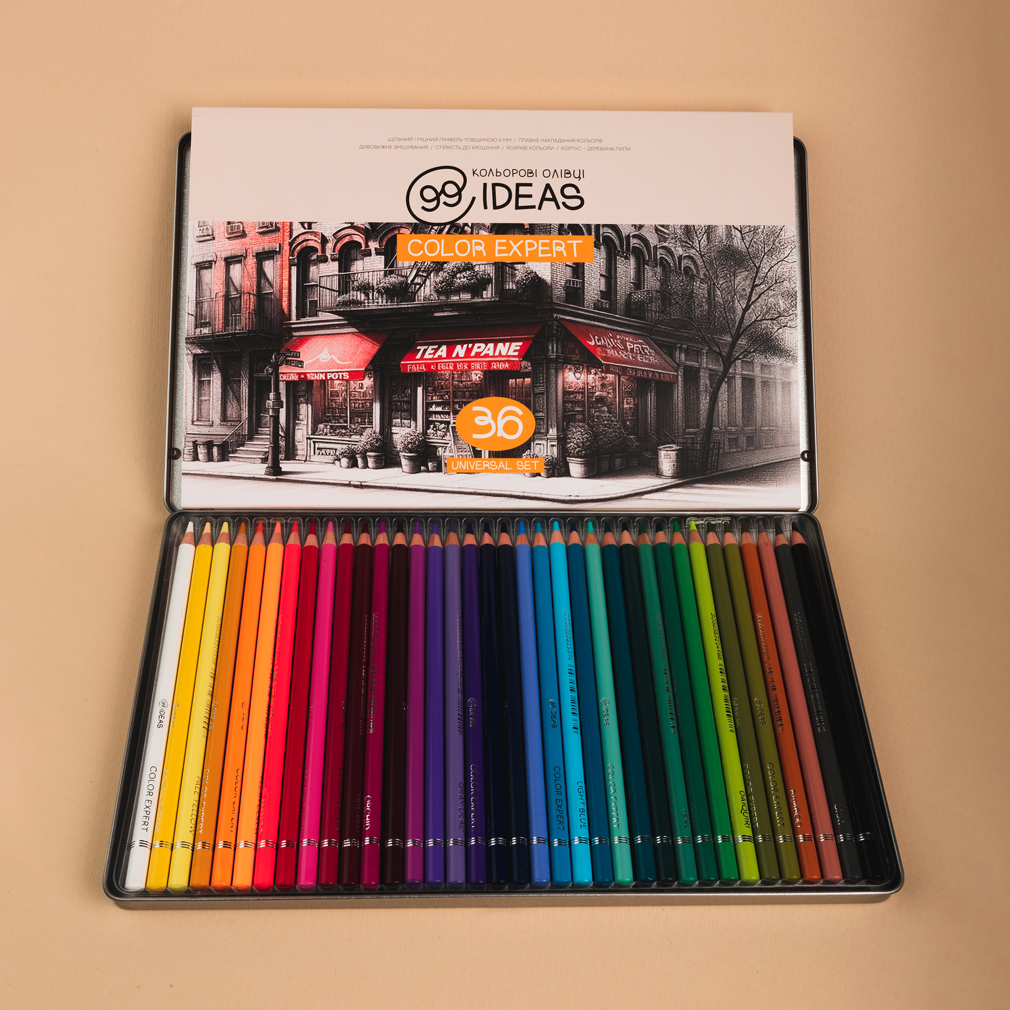 Набір олівців кольорових  99IDEAS "Color Expert" 36 кол., Universal Set, метал. коробка, 99CE-36UNI 3