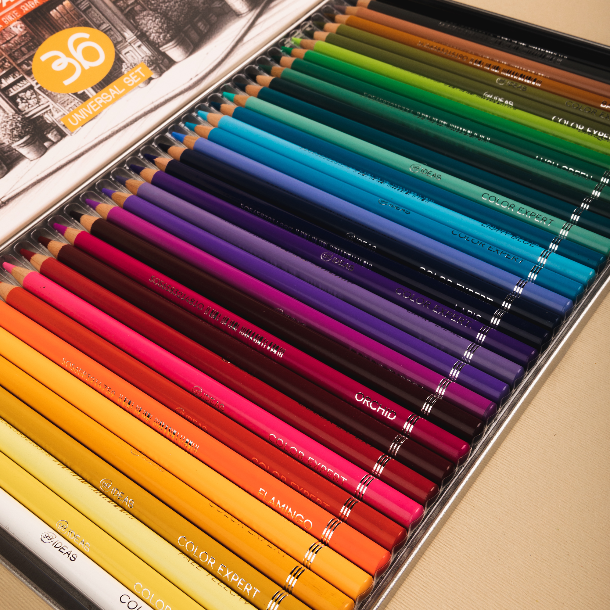 Набір олівців кольорових  99IDEAS "Color Expert" 36 кол., Universal Set, метал. коробка, 99CE-36UNI 4