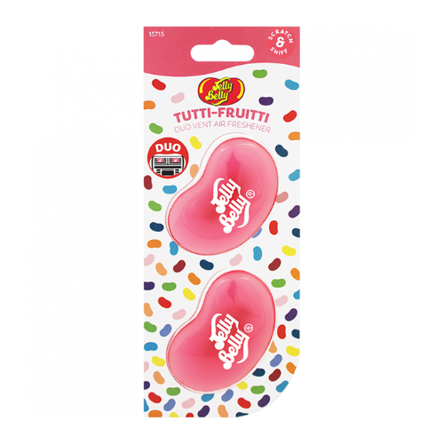 Освежитель воздуха 3D мини вентиляционный "Тутти-Фрутти" 2 шт, Jelly Belly, 15715