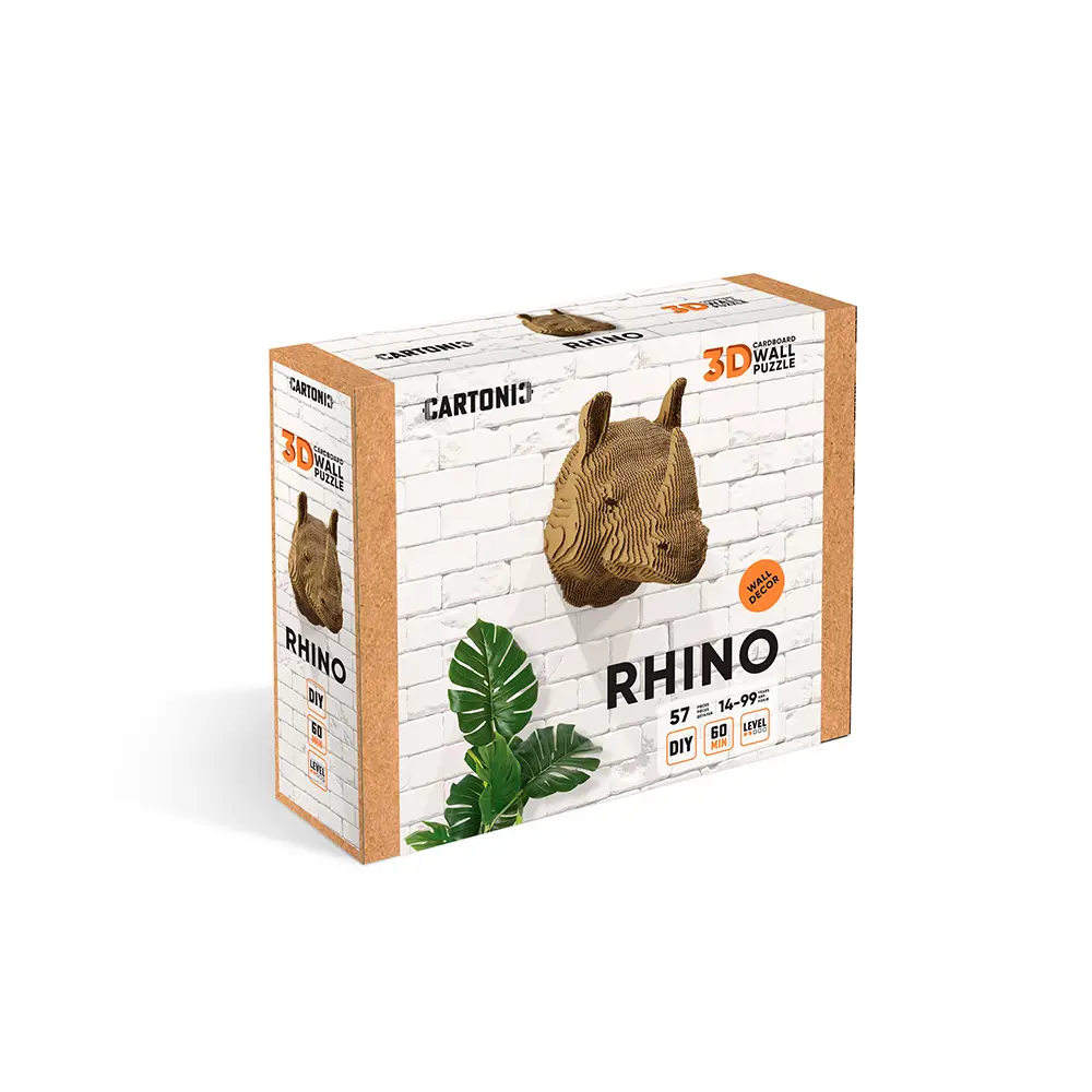 Картонный настенный конструктор "Cartonic 3D Puzzle Rhino", CWRHINO 4