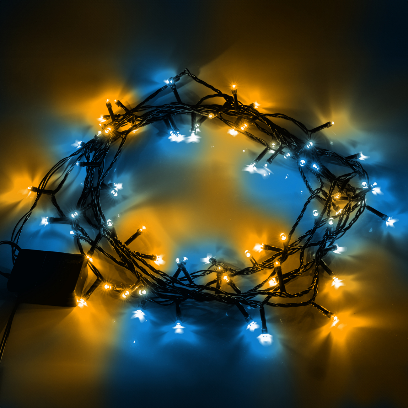 Електрогірлянда Yes! Fun "Нитка" 70 LED, жовто-синя, 4,9 м, 8 режимів миготіння, 974845
