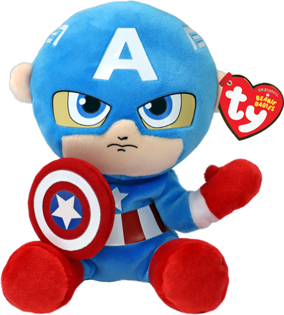 Игрушка мягконабивная TY Marvel "Капитан Америка" 15 см, 44002